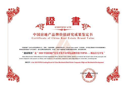 德商集團｜立足產品力，榮獲“2020中國房地產系列項目品牌價值TOP10”